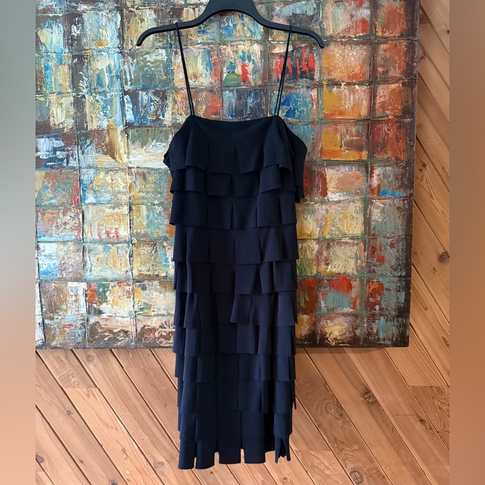 JS Collections Black Tiered Ruffle Dress